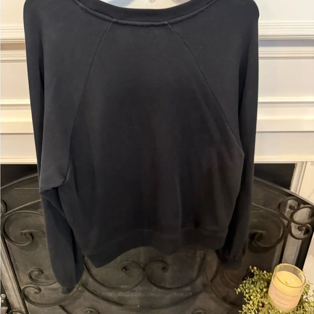 7 For All Mankind Black Textured Sweatshirt - Picture 4 of 4